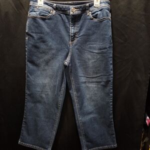 Christopher & Banks Blue Denim Capri Jeans Women's Size 8 Stretch 5 Pocket
Descr